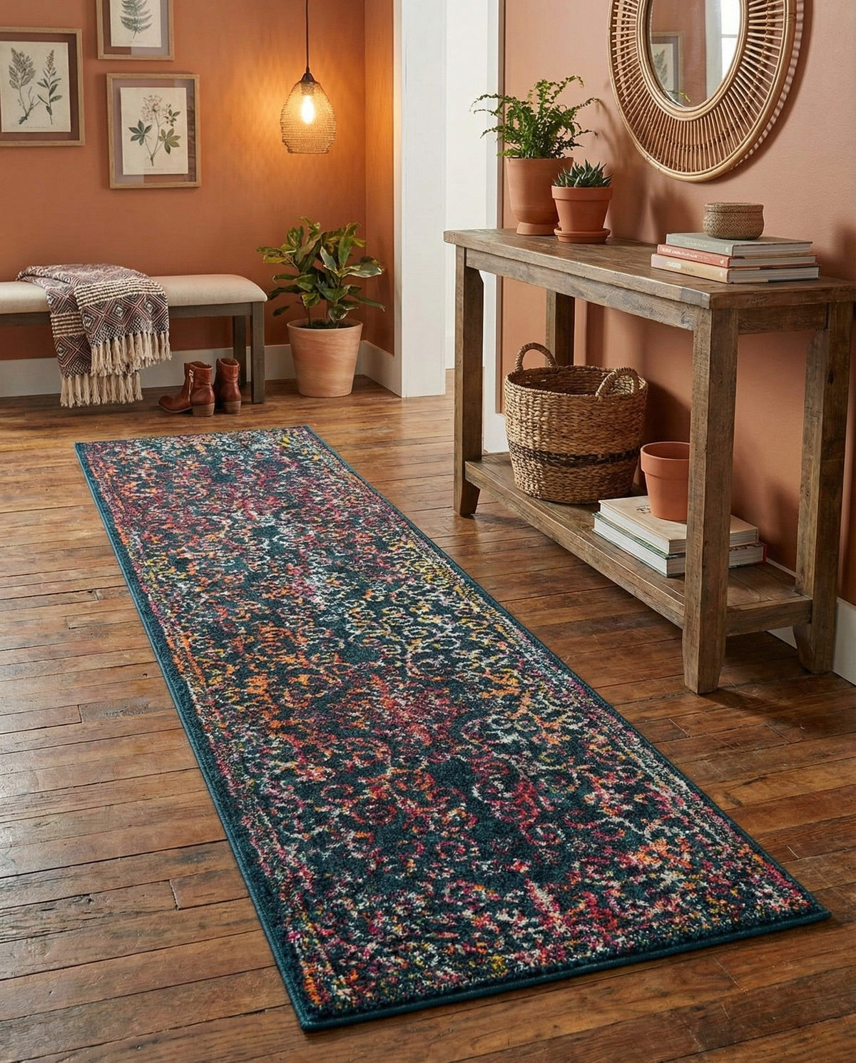 Brighton Terrace Collection Area Rug -  Saltdean Runner Navy Blue  lifestyle 97
