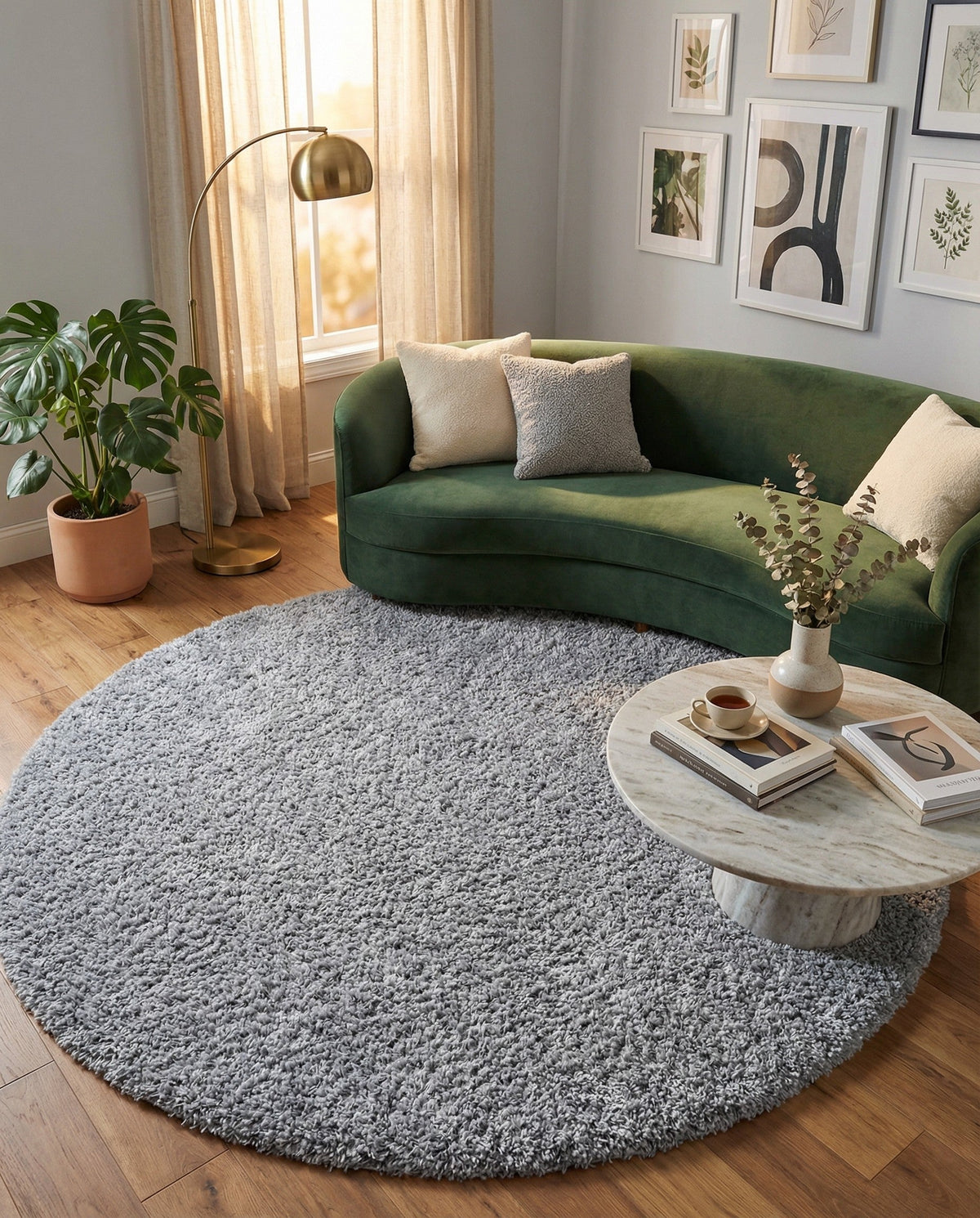 Alpine Plush Collection Area Rug -  Cortina (Sterling) Round Sterling  lifestyle 72