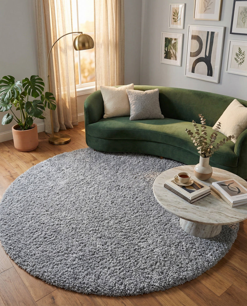 Alpine Plush Collection Area Rug -  Cortina (Sterling) Round Sterling  lifestyle 72