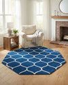 Trellis Mosaic Collection Area Rug -  Pergolatown (Navy Blue) Octagon Navy Blue  lifestyle 81