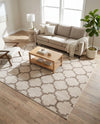 Lattice Gardens Collection Area Rug -  Bloomfield (Beige and Light Brown) Square Beige and Light Brown  lifestyle 80