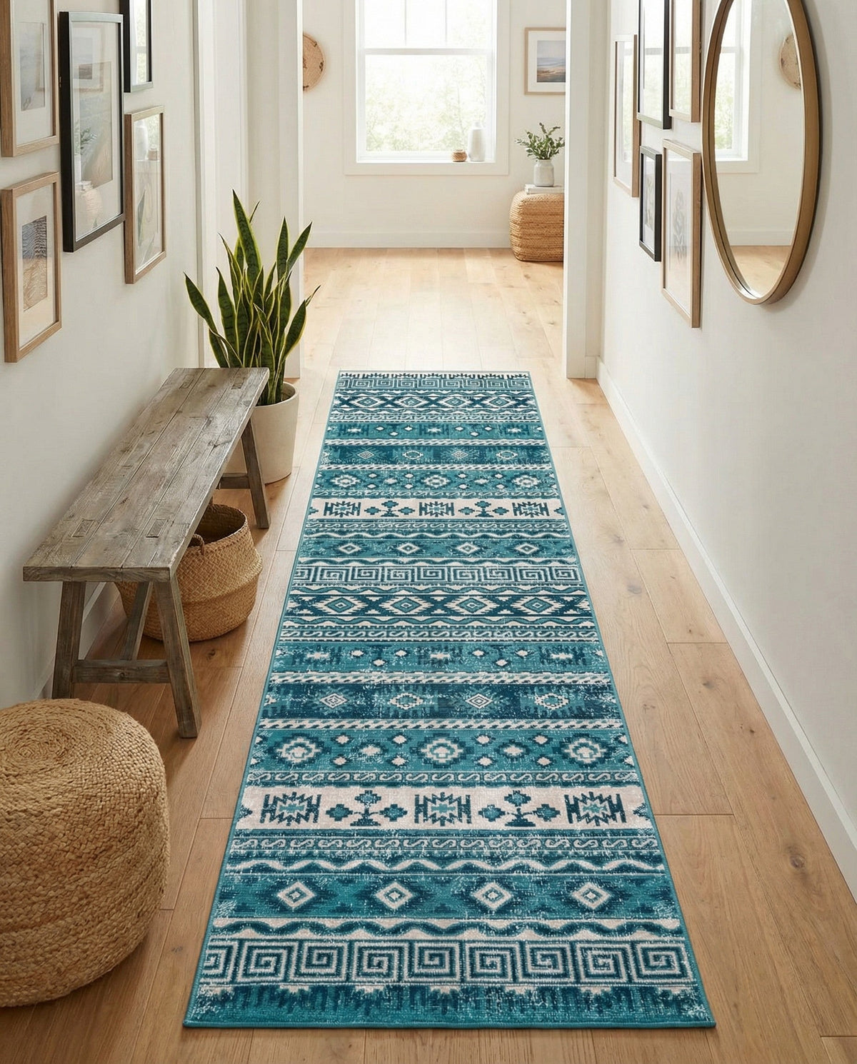 Geneva Terrace Collection Area Rug - Montreux Runner Blue  lifestyle 153