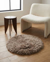 Lambskin Haven Collection Area Rug - Fleeceville Round Beige  lifestyle 31