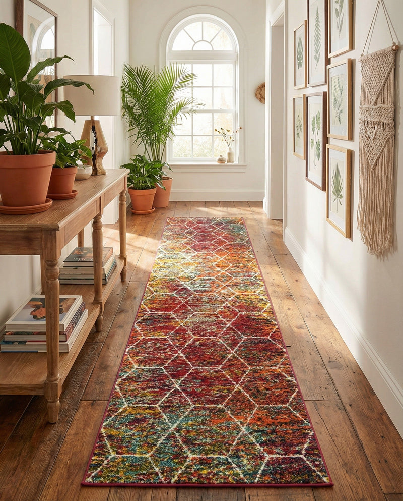 Trellis Mosaic Collection Area Rug - Arborville (Multi) Runner Multi  lifestyle 50