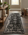 Riviera Elegance Collection Area Rug - Antibes (Black) Runner Black  lifestyle 90
