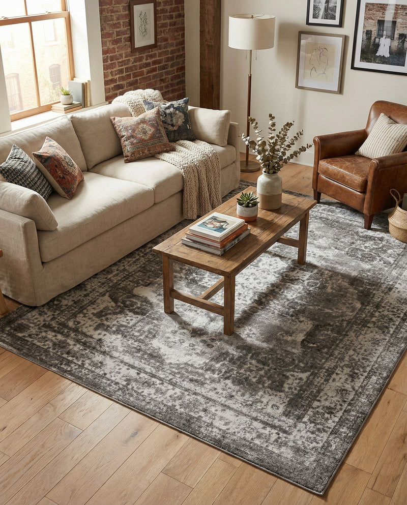 Riviera Elegance Collection Area Rug -  Menton (Gray) Rectangle Gray  lifestyle 21