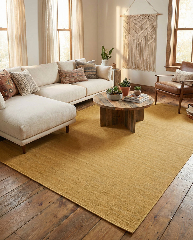 Soho Elegance Collection Area Rug - Chelsea (Gold) Rectangle Gold  lifestyle 15