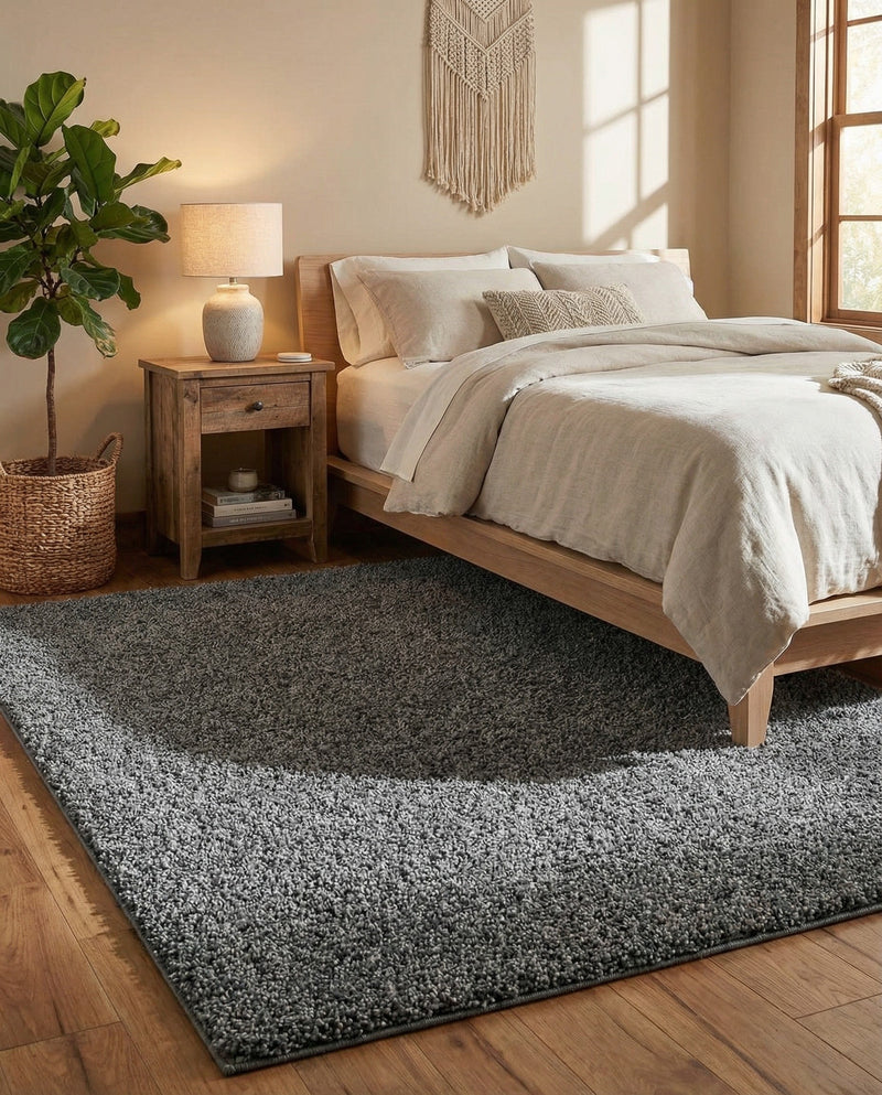 Cozy Comfort Shag Collection Area Rug - Haven (Pebble Gray) Rectangle Pebble Gray  lifestyle 22