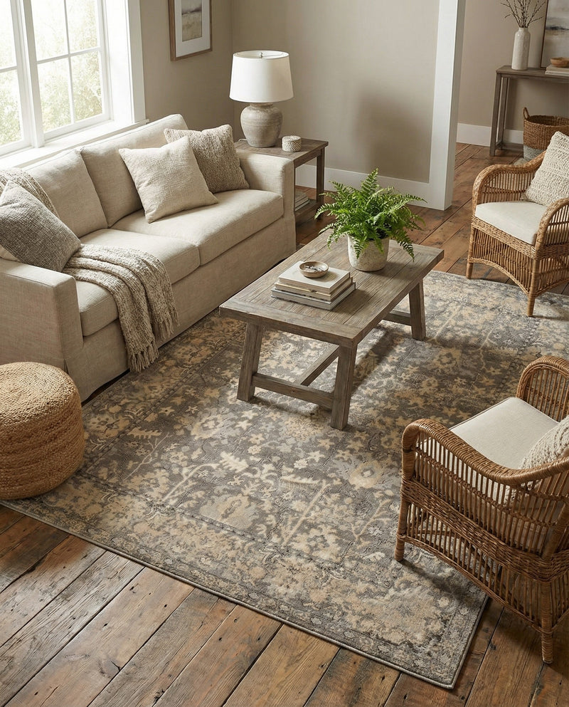 Cascade Range Collection Area Rug -  Shasta (Gray) Rectangle Gray  lifestyle 35