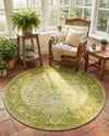 Horizon Collection Area Rug -  Apex (Light Green) Round Light Green  lifestyle 49