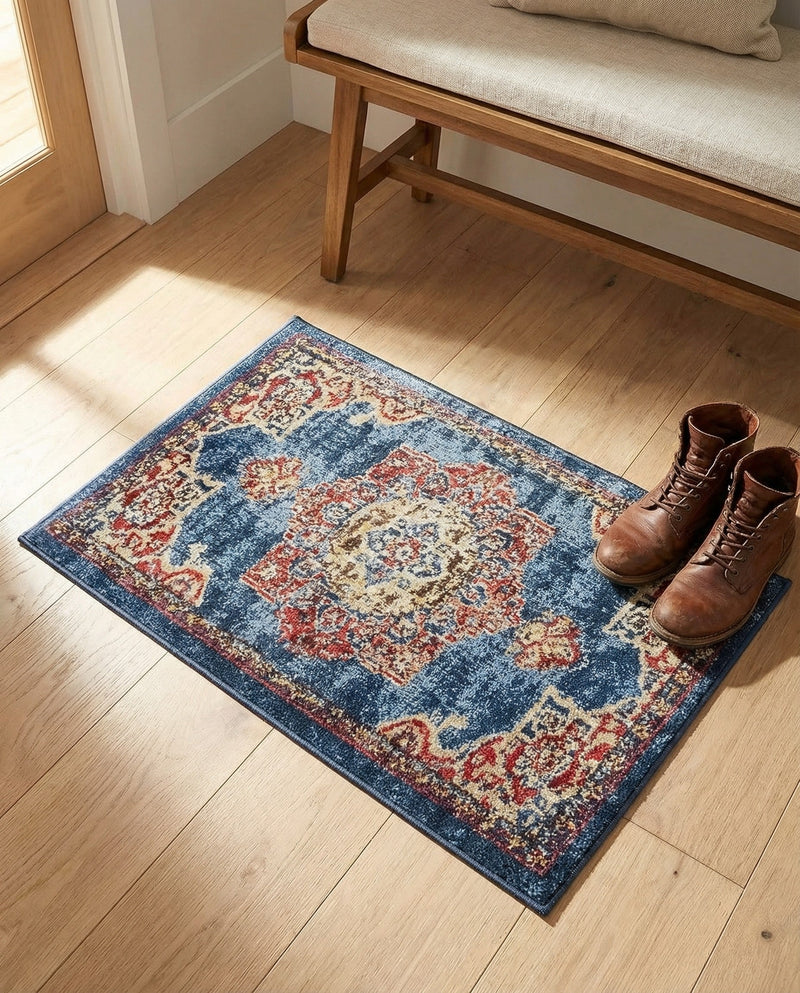 Eden Oasis Collection Area Rug -  Tranquility (Dark Blue) Rectangle Dark Blue  lifestyle 22