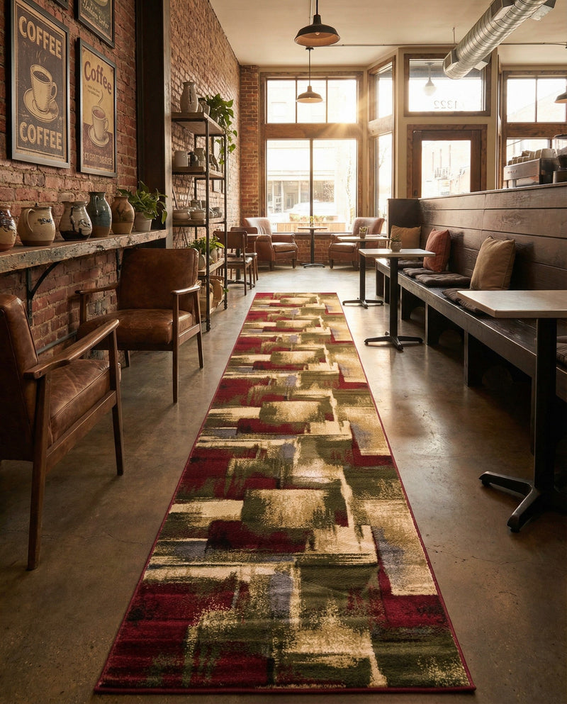 Bistro Lounge Collection Area Rug -  Doppio Runner Multi  lifestyle 41