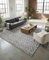 Mediterranean Lattice Collection Area Rug - Santorini (Gray) Rectangle Gray  lifestyle 4