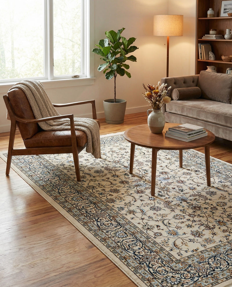 Persian Elegance Collection Area Rug -  Ardabil Rectangle Ivory  lifestyle 30