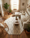 Trellis Mosaic Collection Area Rug - Arborville (Ivory) Octagon Ivory  lifestyle 90