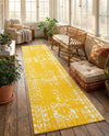 Brighton Stripes Collection Area Rug - Sussex (Yellow) Runner Yellow  lifestyle 30