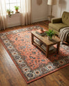 Casablanca Tapestry Collection Area Rug -  Marrakech (Salmon) Rectangle Salmon  lifestyle 17