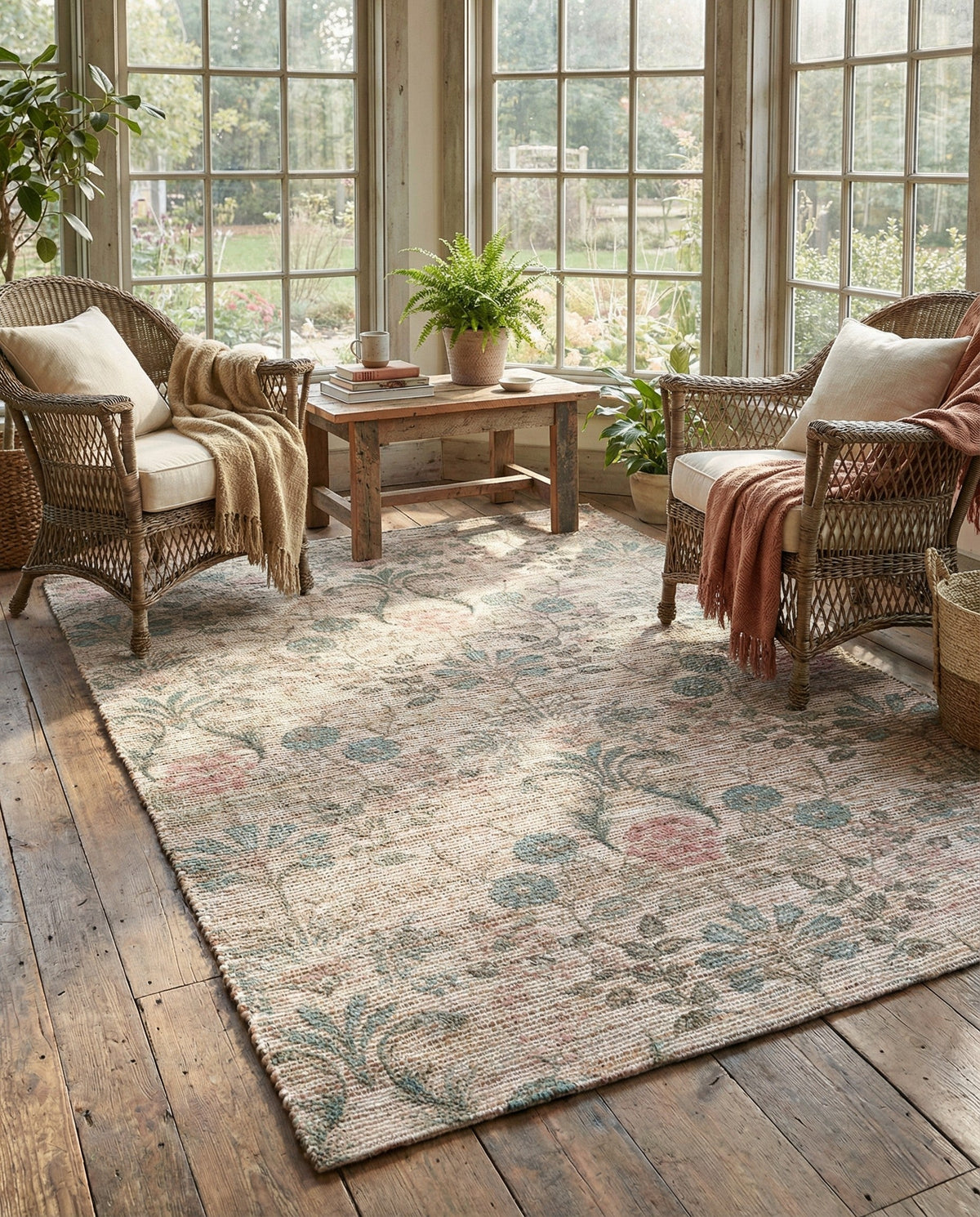 Savannah Threads Collection Area Rug -  Mendocino Rectangle Ivory  lifestyle 12