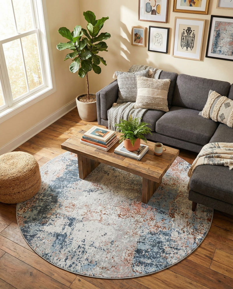Aegean Elegance Washables Collection Area Rug -  Ithaca Round Multi  lifestyle 26