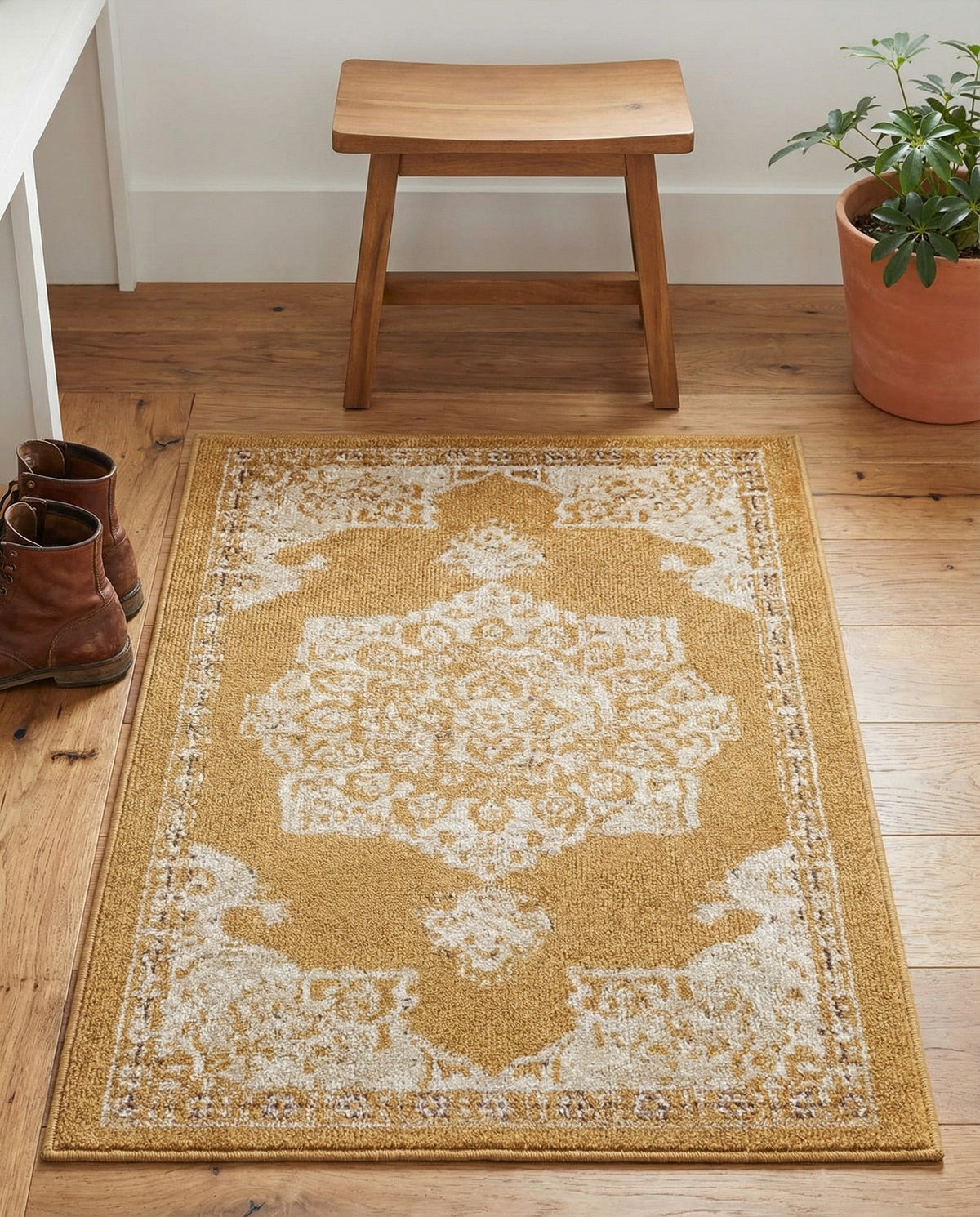Eden Oasis Collection Area Rug -  Tranquility (Yellow) Rectangle Yellow  lifestyle 20