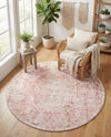 Cambridge Classics Collection Area Rug -  Magdalene (Pink) Round Pink  lifestyle 64
