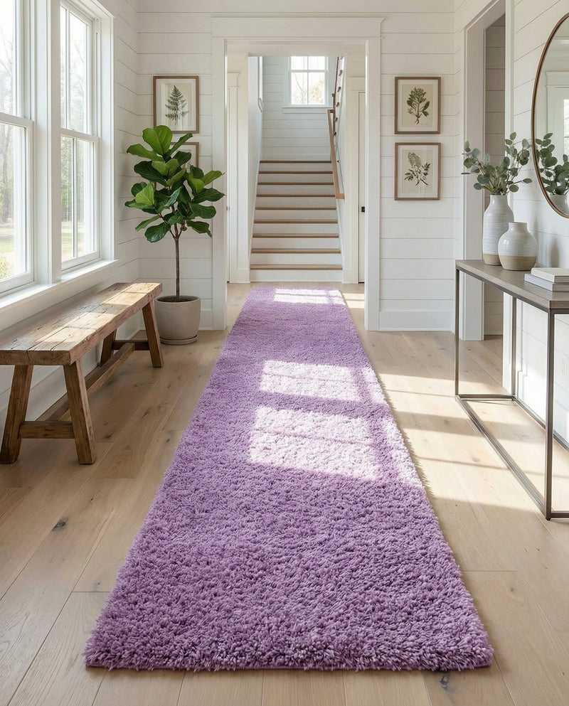 Plush Oasis Collection Area Rug - Serenity (Lilac) Runner Lilac  lifestyle 63