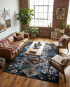 Tangier Treasures Collection Area Rug -  Fez Rectangle Navy Blue  lifestyle 17