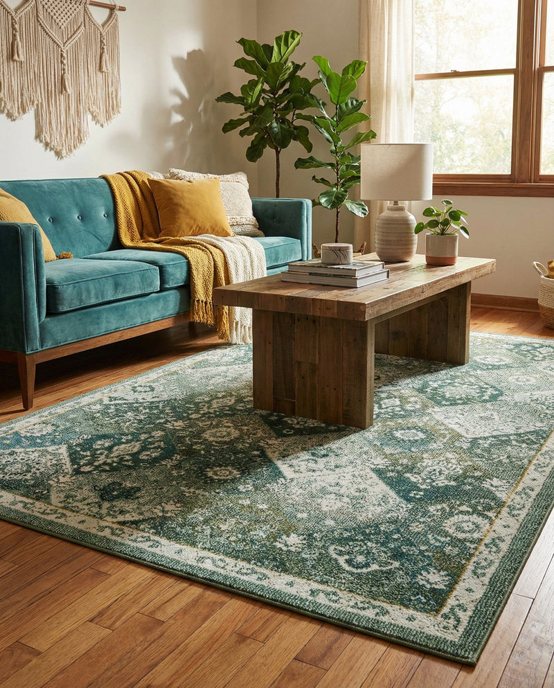 Brighton Terrace Collection Area Rug -  Rottingdean (Green) Rectangle Green  lifestyle 3