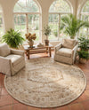 Eden Oasis Collection Area Rug -  Refuge (Beige) Round Beige  lifestyle 58