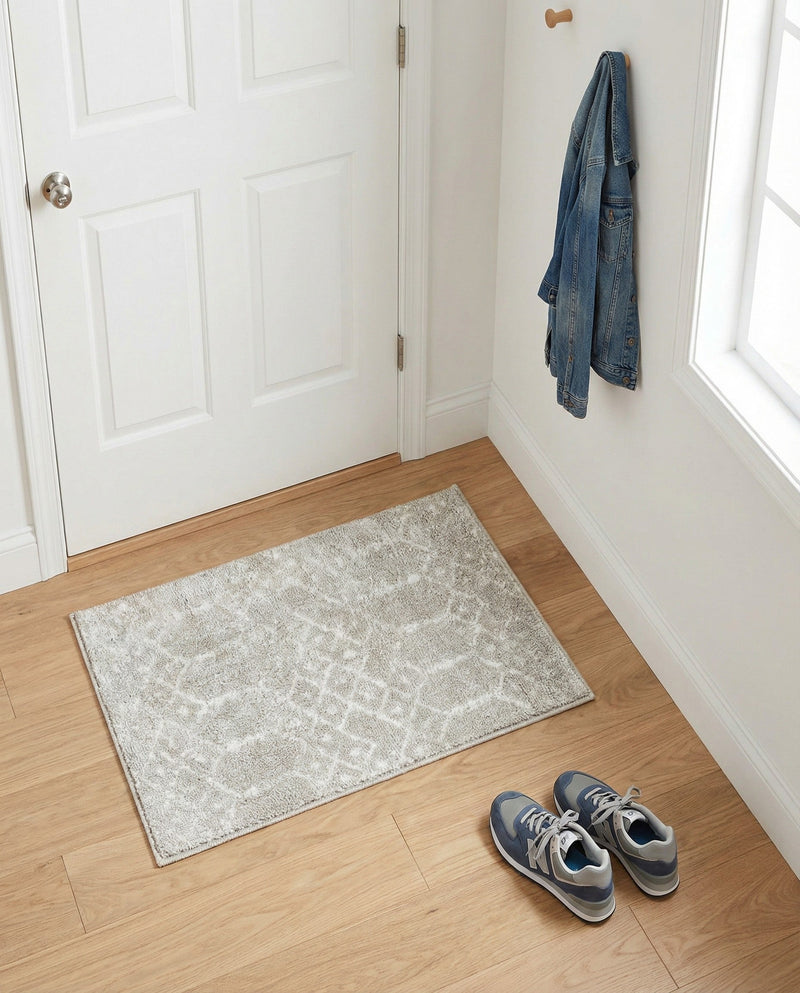 Marrakesh Lattice Collection Area Rug - Casablanca (Light Gray) Rectangle Light Gray  lifestyle 28
