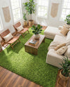 Plush Oasis Collection Area Rug - Serenity (Grass Green) Rectangle Grass Green  lifestyle 27