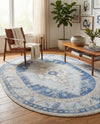 Savannah Series Collection Area Rug -  Augusta (Sky blue) Oval Sky blue  lifestyle 34