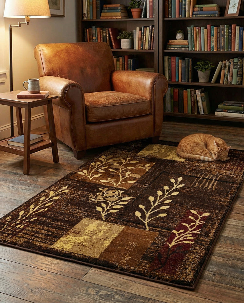 Bistro Lounge Collection Area Rug -  Affogato Rectangle Brown  lifestyle 30
