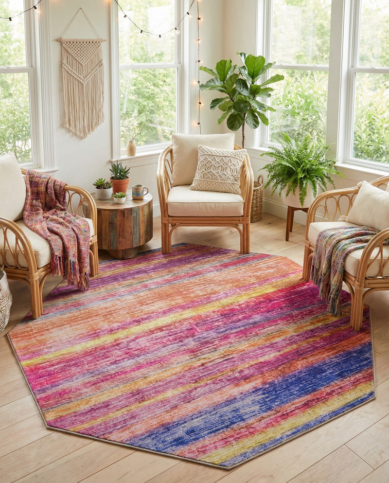 Sahara Essence Collection Area Rug - Oasis (Multi) Octagon Multi  lifestyle 52