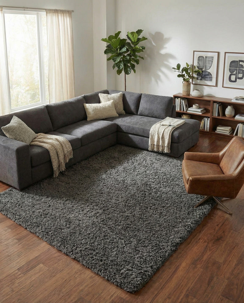 Eternal Plush Oasis Collection Area Rug -  Tranquility (Smoke) Rectangle Smoke  lifestyle 14