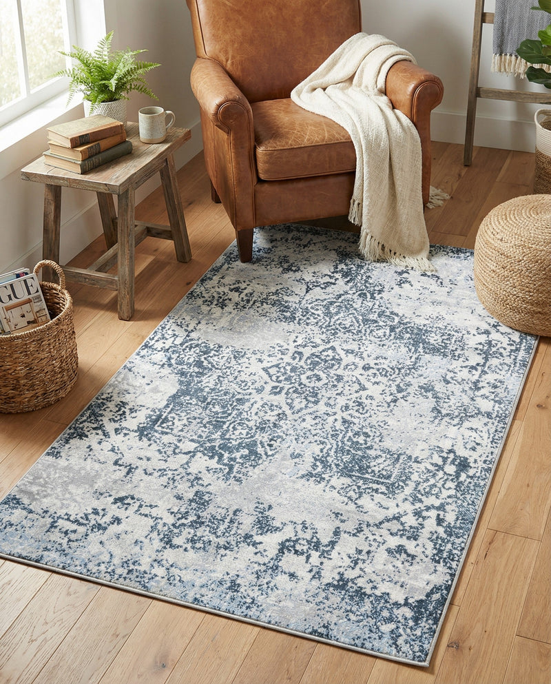 Aegean Elegance Washables Collection Area Rug -  Serifos Rectangle Navy Blue  lifestyle 79
