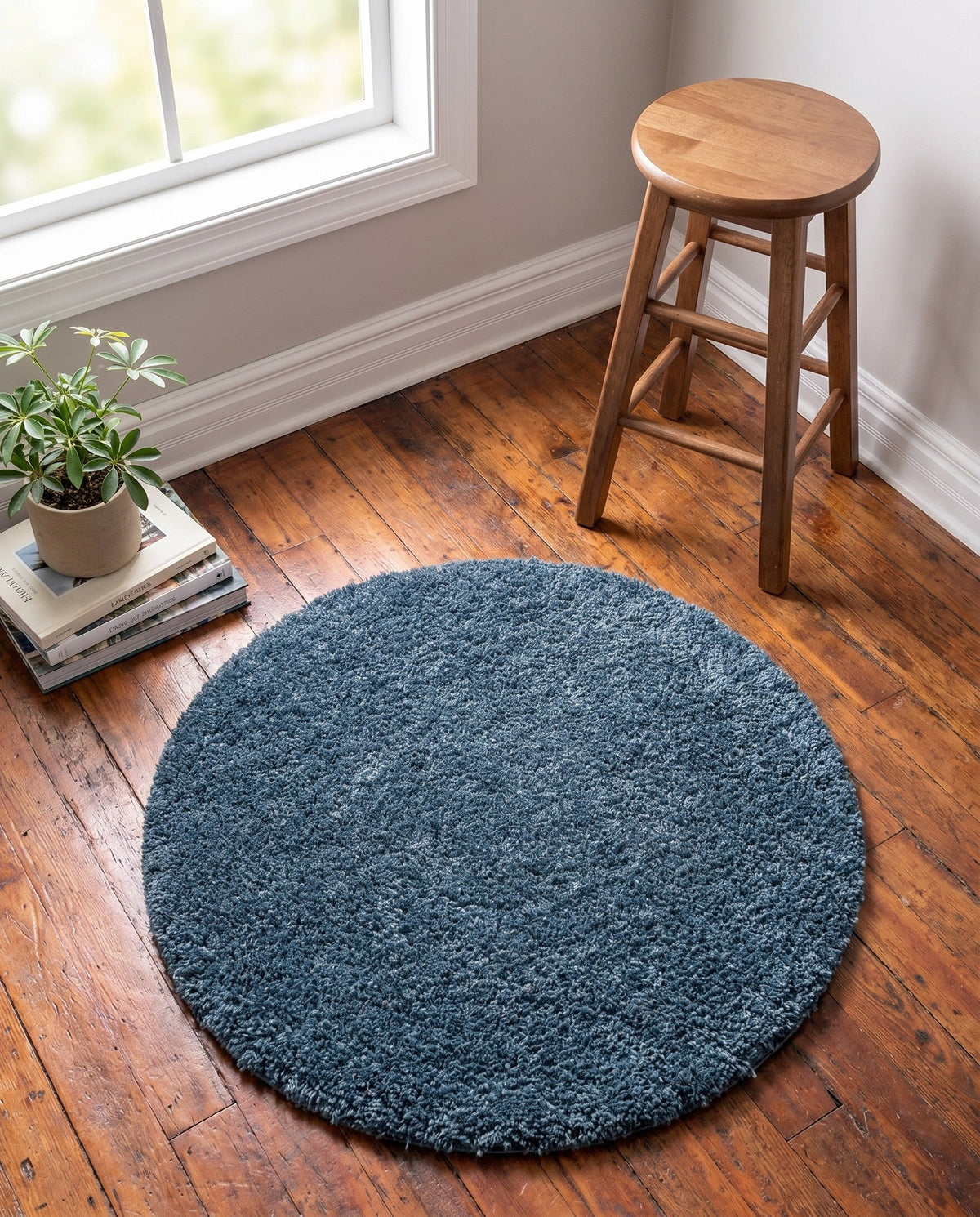 Alpine Plush Collection Area Rug -  Cortina (Marine Blue) Round Marine Blue  lifestyle 84