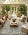 Savannah Threads Collection Area Rug -  Thar Rectangle Gray and Ivory  lifestyle 14