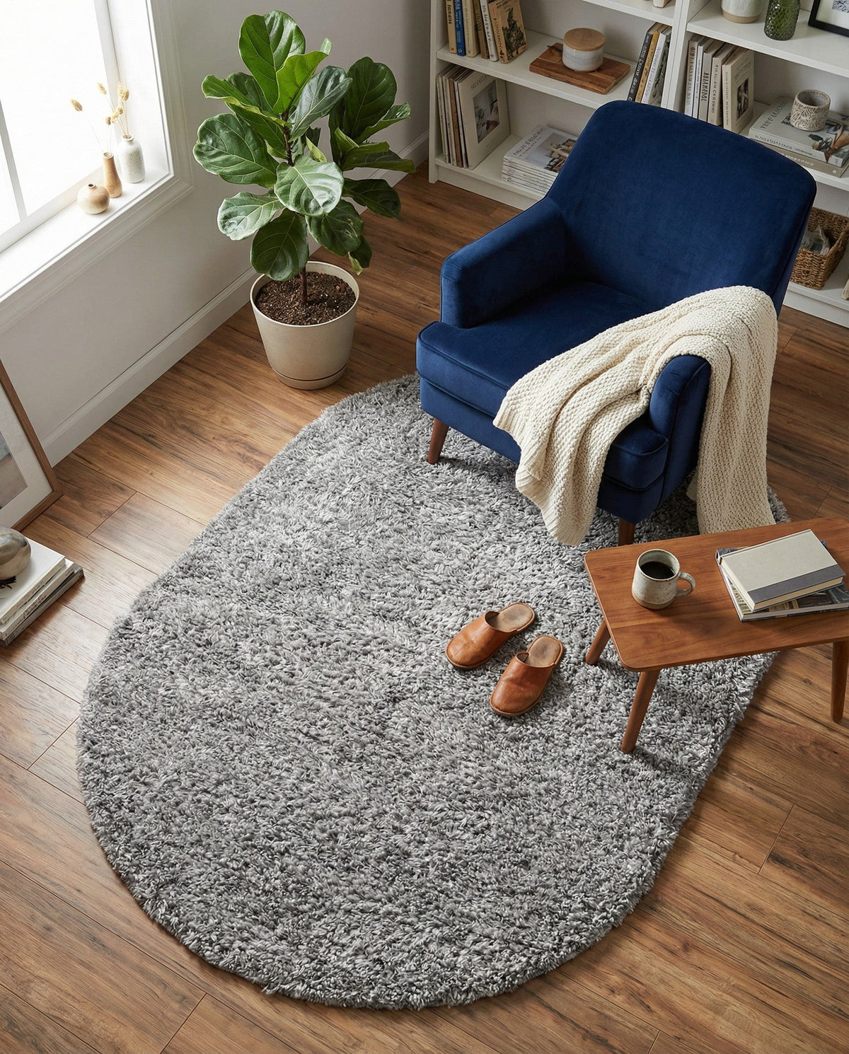 Alpine Plush Collection Area Rug -  Cortina (Sterling) Oval Sterling  lifestyle 86