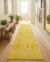 Marrakesh Lattice Collection Area Rug - Casablanca (Yellow) Runner Yellow  lifestyle 68