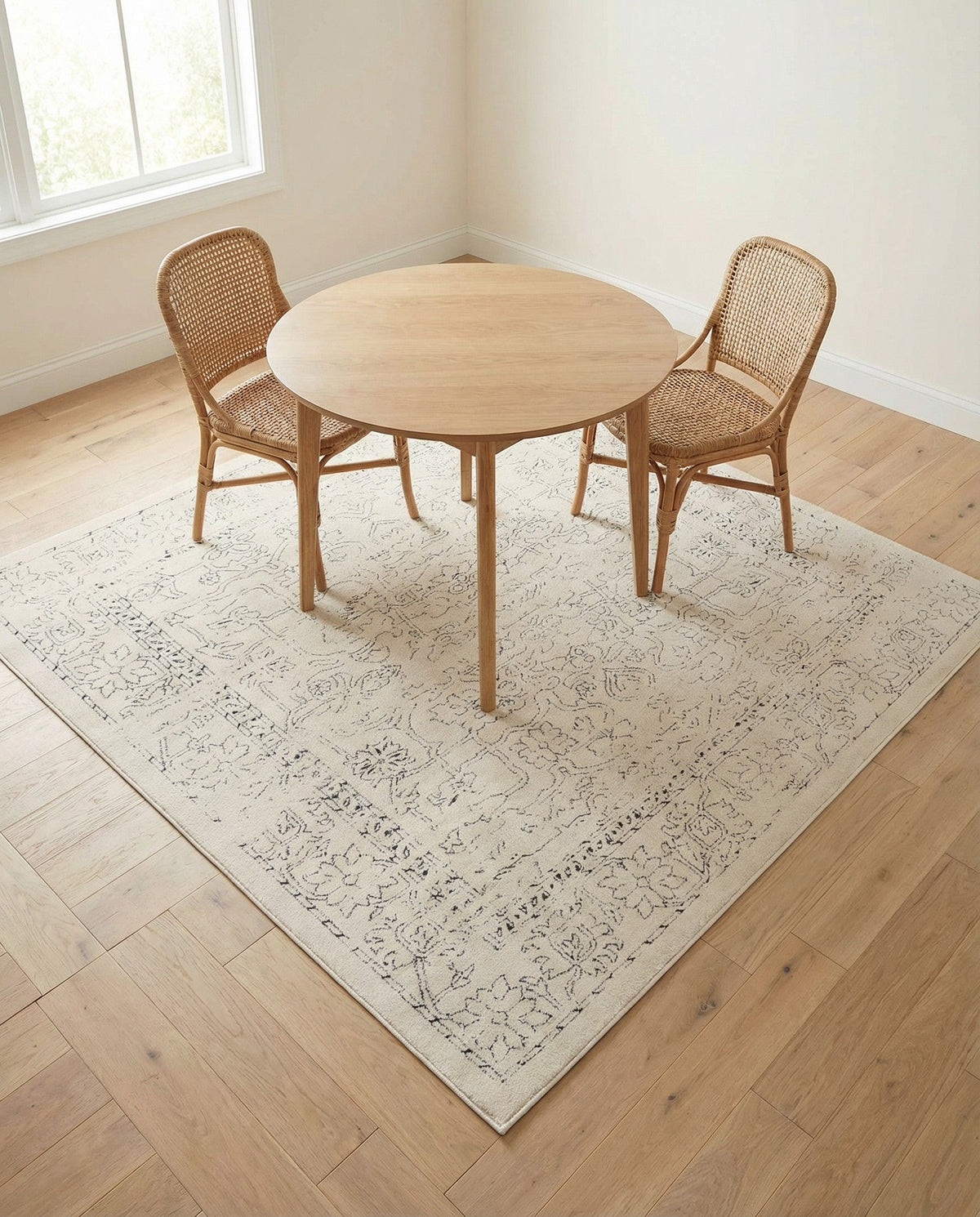 Savannah Soiree Collection Area Rug -  Everglade (White) Square White  lifestyle 89