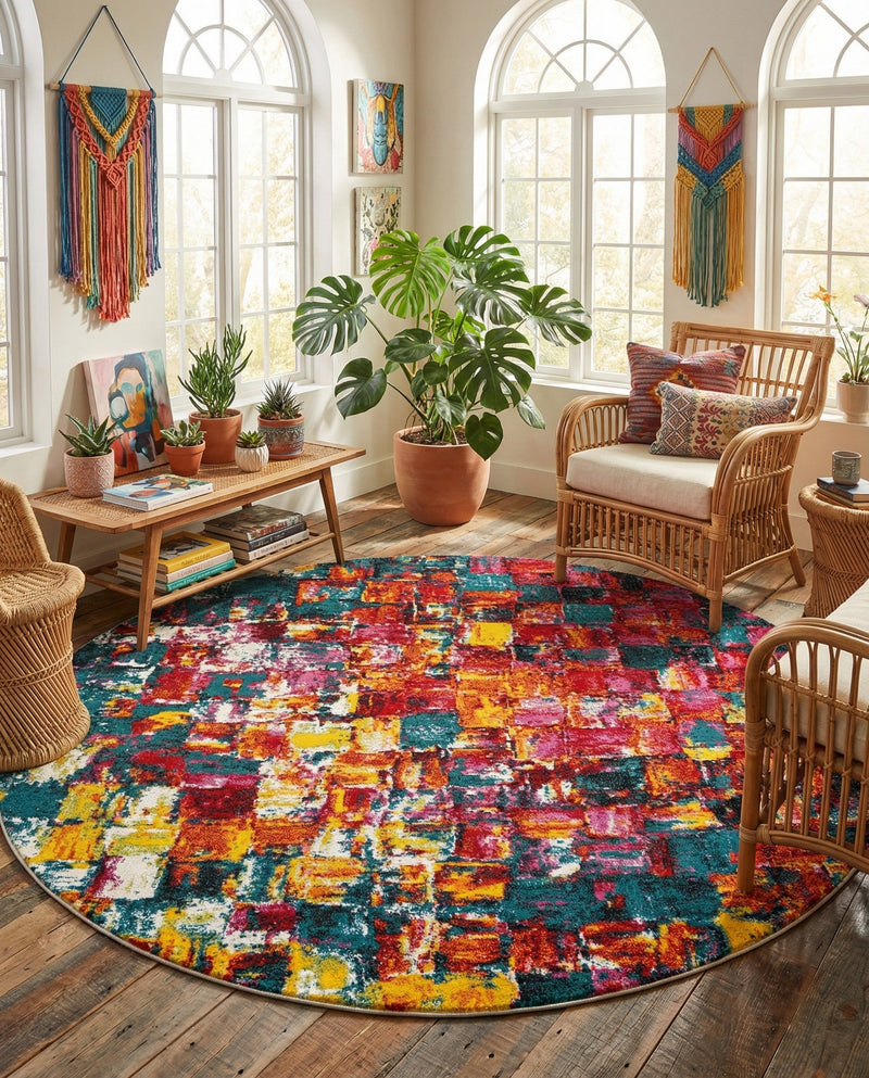 Venetian Elegance Collection Area Rug -  Sant'Erasmo Round Multi  lifestyle 35