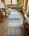 Zagros Shades Collection Area Rug -  Sisakht Runner Blue Gray  lifestyle 46