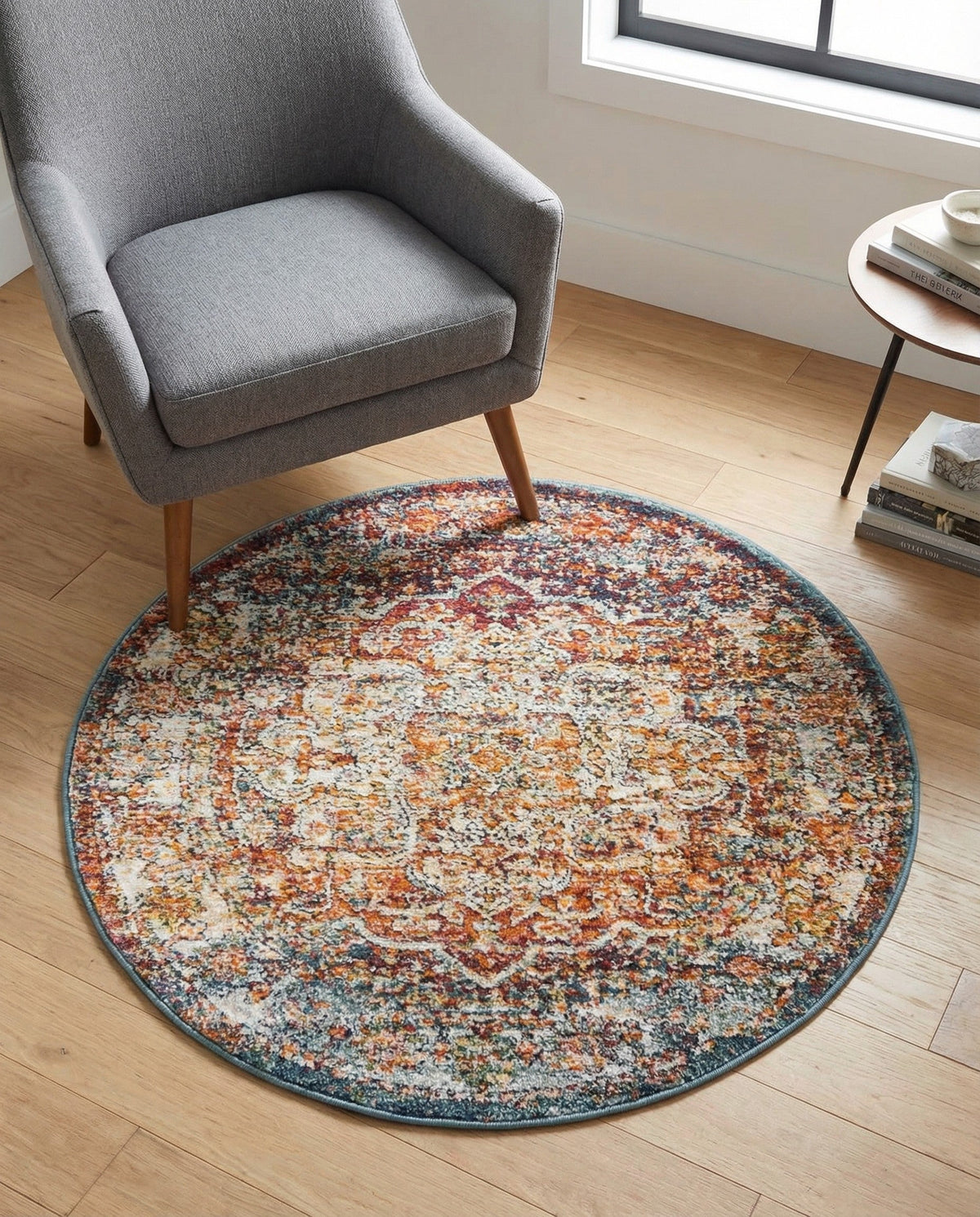 Savannah Soiree Collection Area Rug -  Everglade (Multi) Round Multi  lifestyle 110