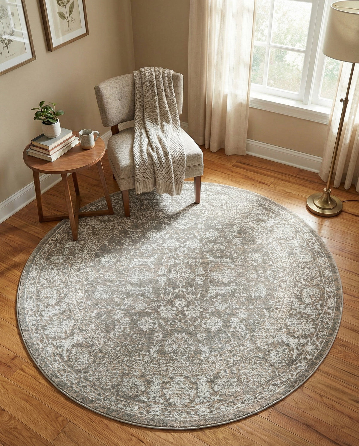 Metro Heights Collection Area Rug -  Astoria Round Gray  lifestyle 105