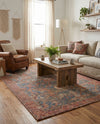 Savannah Threads Collection Area Rug -  Patagonian Rectangle Antique Blue  lifestyle 5