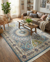 Persian Elegance Collection Area Rug -  Hamedan (Blue) Rectangle Blue  lifestyle 21