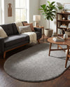 Solid Shag Seaside Collection Area Rug - Azure Cove (Gray) Oval Gray  lifestyle 55