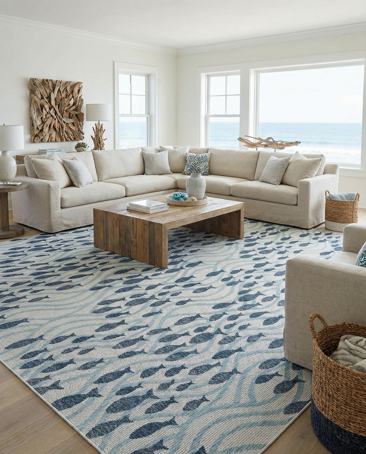 Seaside Haven Rugs Collection Area Rug -  Harbor Square Blue  lifestyle 102