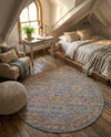 Vintage Memories Collection Area Rug -  Legacy Round Antique Blue  lifestyle 28